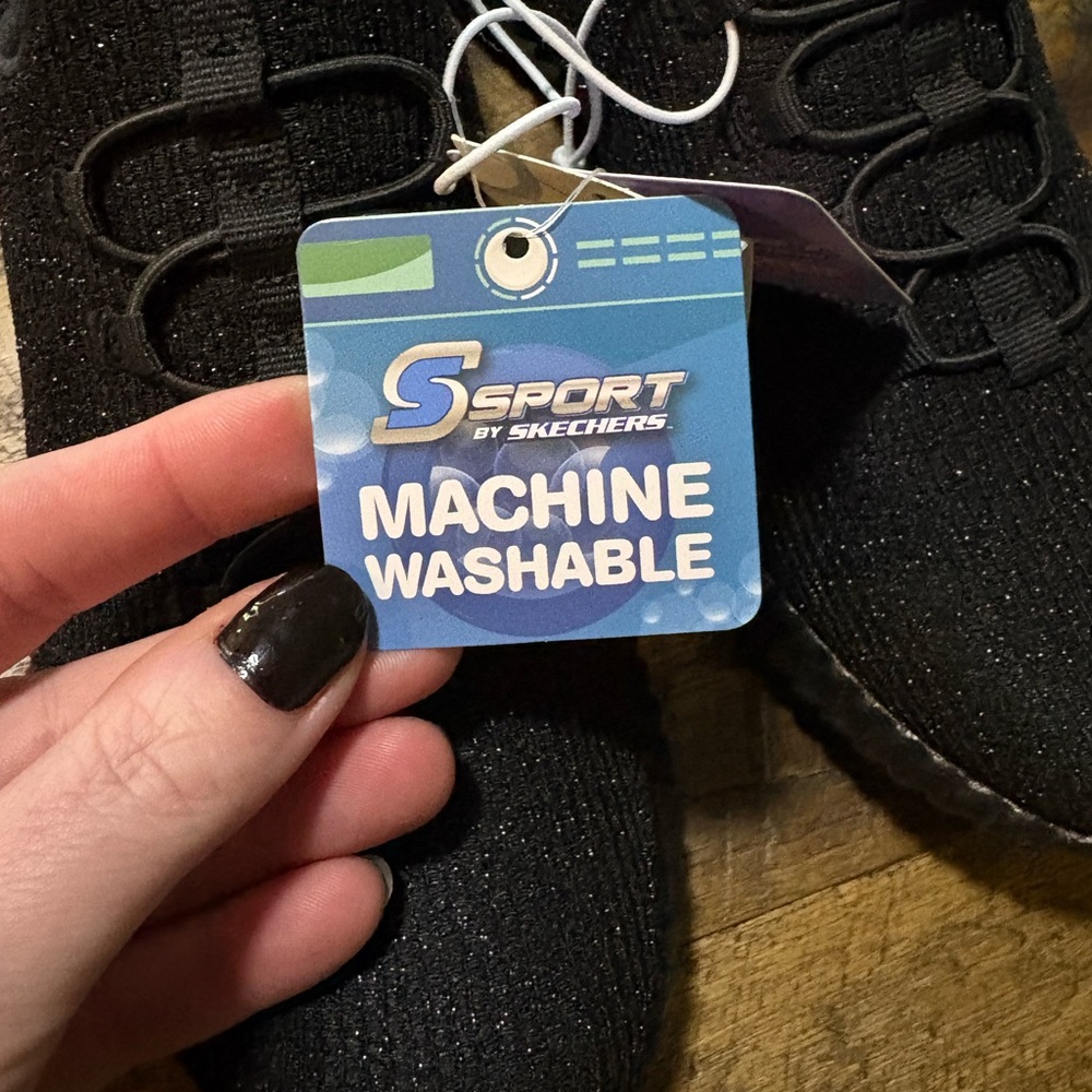 NWT Skechers Sport Shoes Memory Foam Sneakers Charlize Black Size 8 - Picture 6 of 8